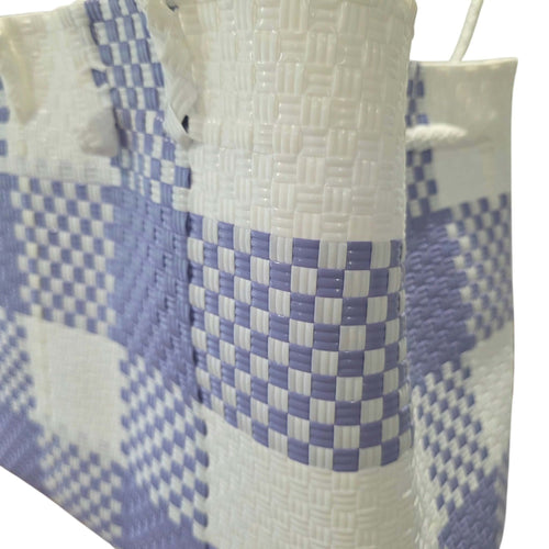 Blue-Mauve Big Check Jali
