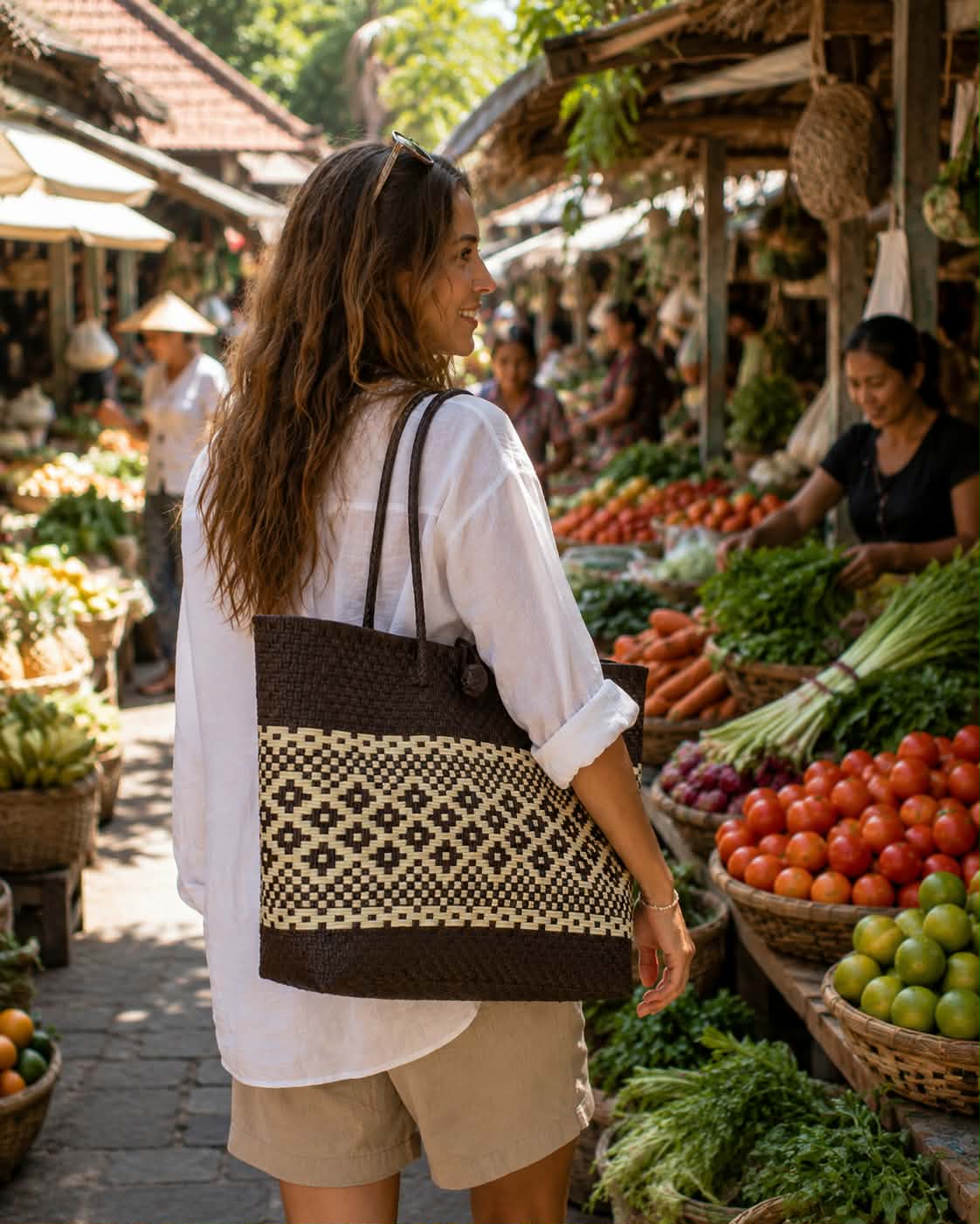 MARKET DAY brown Batik