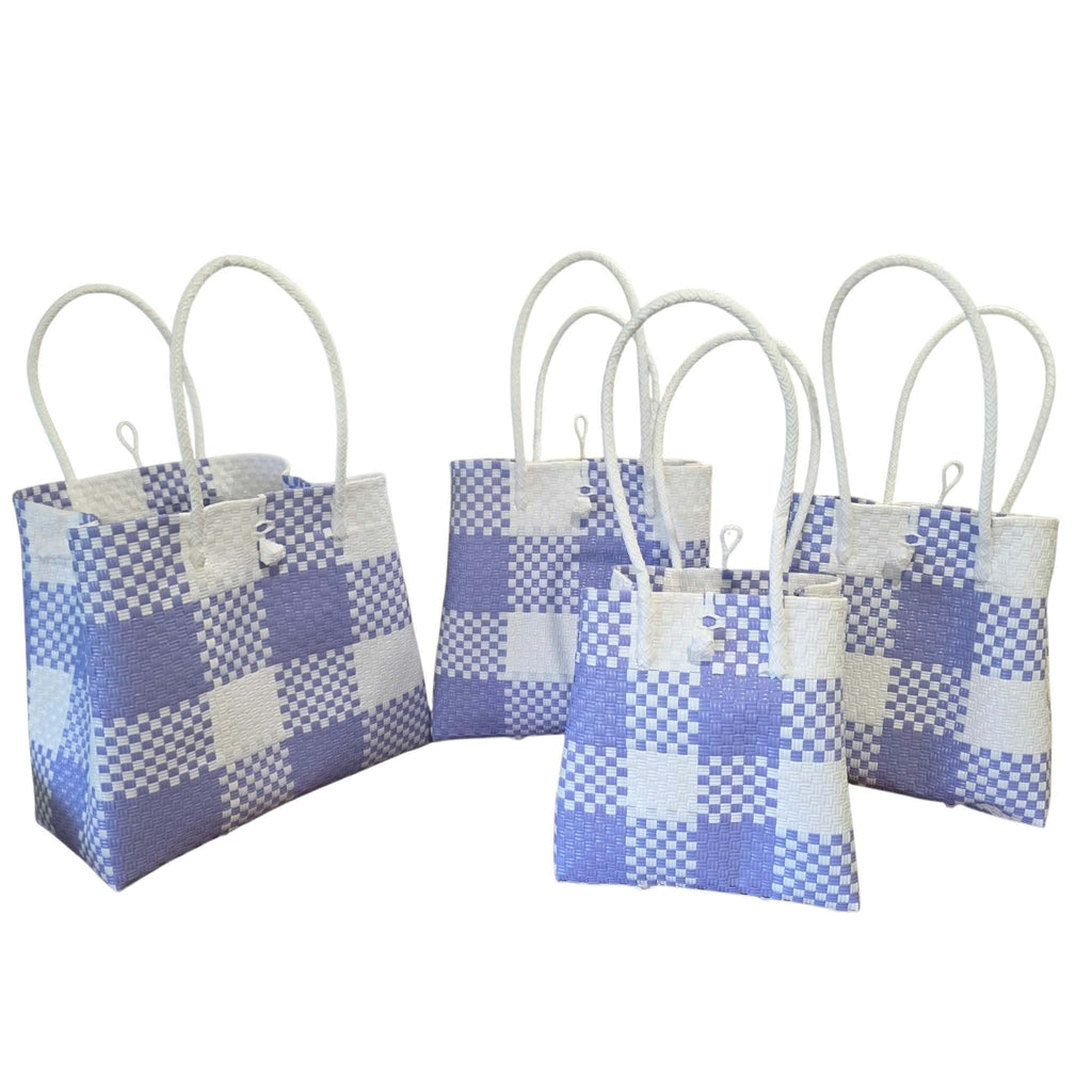 Blue-Mauve Big Check Jali