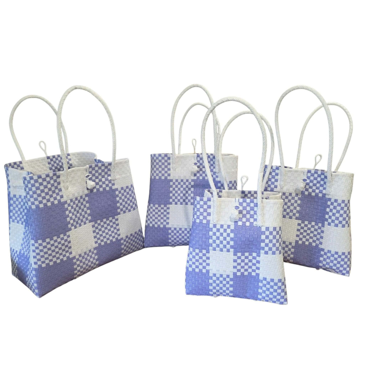 Blue-Mauve Big Check Jali