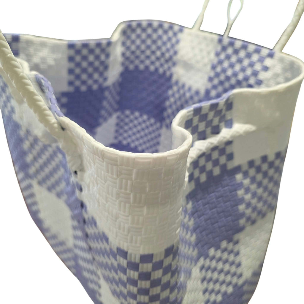 Blue-Mauve Big Check Jali